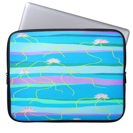 Pink-Lotus-Laptop-Sleeve Laptopschutzhülle (Vorderseite)
