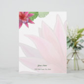 Pink Lotus Letterhead Stationierung Briefbogen (Stehend Vorderseite)