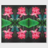 Pink Lotus Matte Wrapping Paper Geschenkpapier (Flach)
