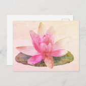 PINK LOTUS POSTCARD POSTKARTE (Vorne/Hinten)