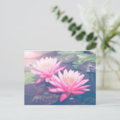 PINK LOTUS POSTCARD POSTKARTE (Stehend Vorderseite)