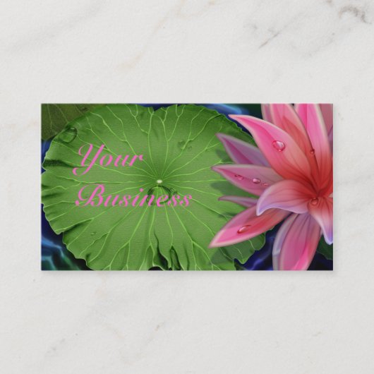 Pink Lotus Standard Business Card Visitenkarte (Vorderseite)