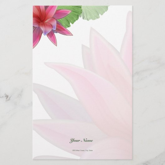 Pink Lotus Stationery Briefpapier (Vorderseite)