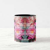 Pink Lotus Water Lily Mandala Personalisiert Zwei- Zweifarbige Tasse (Mittel)
