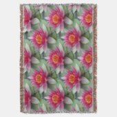 Pink Lotus Water Lily Throw Blanket Decke (Vorderseite Vertikal)