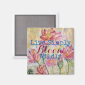 Pink Lotus Watercolor Live Simply Magnet (Vorderseite/Rückseite)
