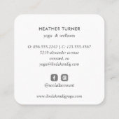 Pink Lotus wellness Wellness-Center Massage Yoga Quadratische Visitenkarte (Rückseite)