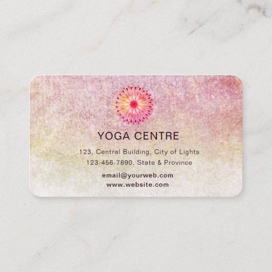 Pink Lotus Yoga Therapeut Wellness-Center Holistic Visitenkarte (Rückseite)