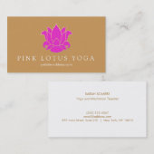 Pink Lotus Yoga und Meditationslehrer Visitenkarte (Vorne/Hinten)