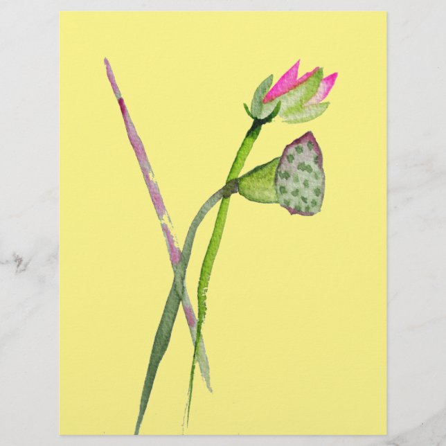 Pink Lotus Zen Blume Buddhistische Kunst (Vorderseite)