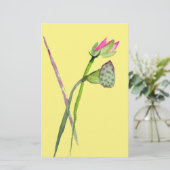 Pink Lotus Zen Blume Buddhistische Kunst Briefpapier (Stehend Vorderseite)