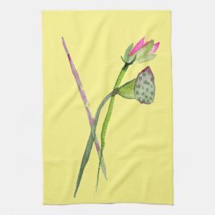 Pink Lotus Zen Blume Buddhistische Kunst Geschirrtuch