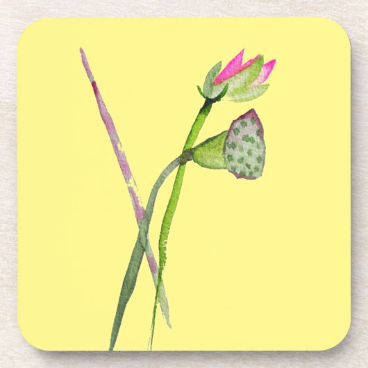 Pink Lotus Zen Blume Buddhistische Kunst Getränkeuntersetzer (Vorderseite)