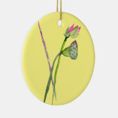 Pink Lotus Zen Blume Buddhistische Kunst Keramikornament (Rechts)