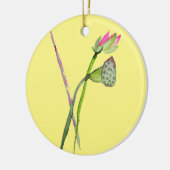 Pink Lotus Zen Blume Buddhistische Kunst Keramikornament (Links)