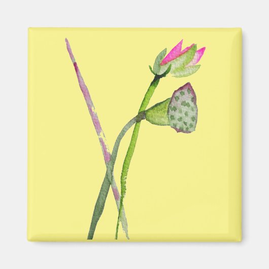 Pink Lotus Zen Blume Buddhistische Kunst Magnet (Vorne)