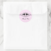 Pink Love Bird Wirbel Danke Stickers (Tasche)