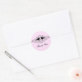 Pink Love Bird Wirbel Danke Stickers (Umschlag)