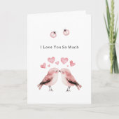 Pink Love Birds Ladybugs  Karte (Vorderseite)