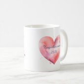 Pink Love Birds Valentine's Day Coffee Tasse (VorderseiteRechts)