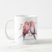 Pink Love Birds Valentine's Day Coffee Tasse (Links)