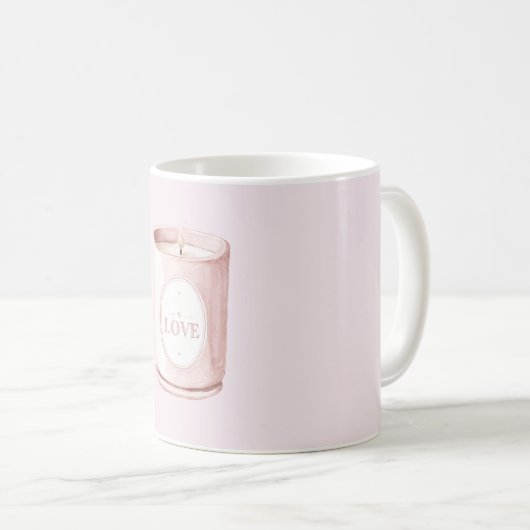 Pink Love Candle Kaffeetasse (VorderseiteRechts)