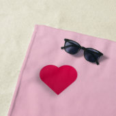 Pink Love Heart Beach Towel  Strandtuch (Beispiel)