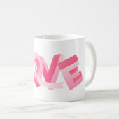 Pink Love Heart Ribbon Kaffeetasse (VorderseiteRechts)