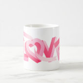 Pink Love Heart Ribbon Kaffeetasse (Mittel)