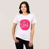 Pink Love Heart T-Shirt Tri-Blend Shirt (Vorderseite voll)