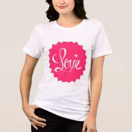 Pink Love Heart T-Shirt Tri-Blend Shirt