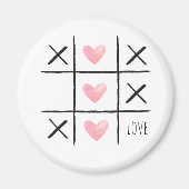 Pink Love Hearts Tic Tac Toe Magnet (Vorne)