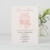Pink Love in Bloom Flower Market Bridal Shower Einladung (Stehend Vorderseite)