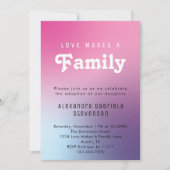 Pink Love Makes A Family Adoption Day Party Photo Einladung (Vorderseite)