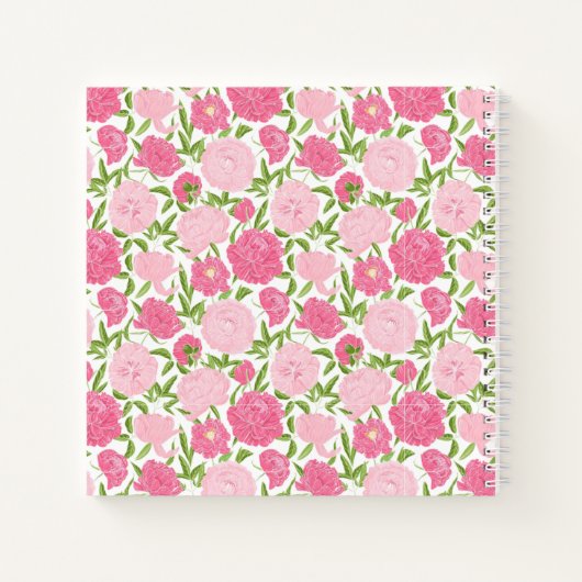 Pink Love Peony Notizblock (Rückseite)