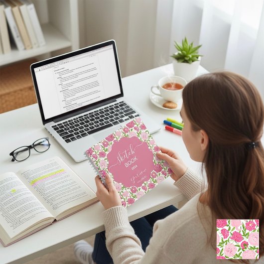 Pink Love Peony Notizblock