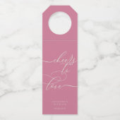 Pink Love Signature Party Celebration Flaschenanhänger (Vorderseite)