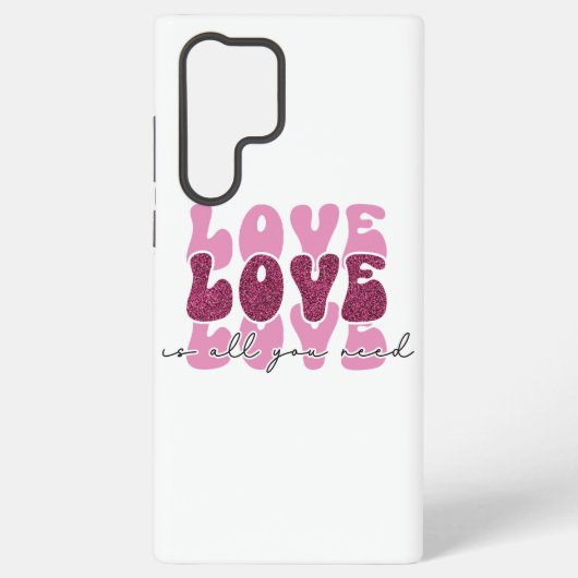 Pink "Love" Stacked Bubble Font Samsung Galaxy Hülle (Rückseite)