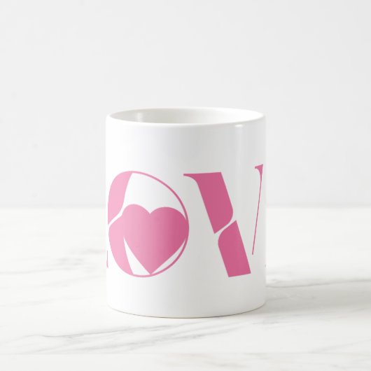 Pink Love Text Valentine's day Kaffeetasse (Mittel)