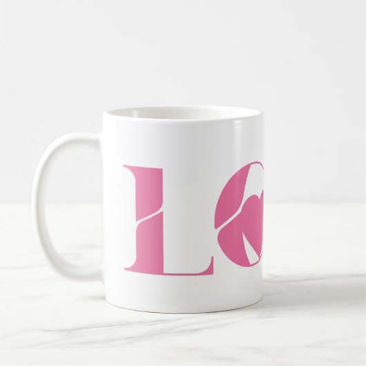 Pink Love Text Valentine's day Kaffeetasse (Links)