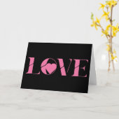 Pink Love Text Valentine's day Karte (Gelbe Blume)
