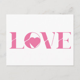 Pink Love Text Valentine's day Postkarte