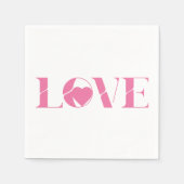 Pink Love Text Valentine's day Serviette (Vorderseite)