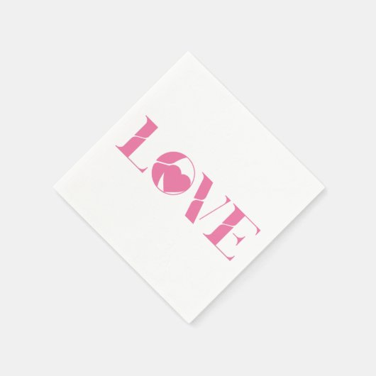 Pink Love Text Valentine's day Serviette (Ecke)