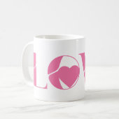 Pink Love Text Valentinstag Kaffeetasse (Vorderseite Links)