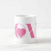 Pink Love Text Valentinstag Kaffeetasse (Mittel)