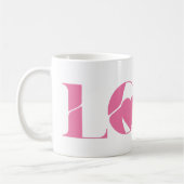 Pink Love Text Valentinstag Kaffeetasse (Links)