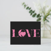 Pink Love Text Valentinstag Postkarte (Stehend Vorderseite)