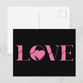 Pink Love Text Valentinstag Postkarte (Vorne/Hinten)