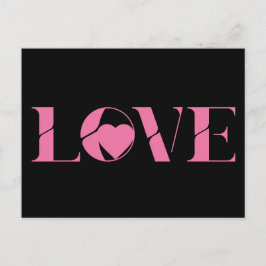 Pink Love Text Valentinstag Postkarte